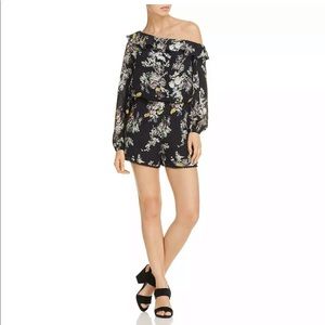 KARINA GRIMALDI Silk Blend Romper, Pom Pom Hem
